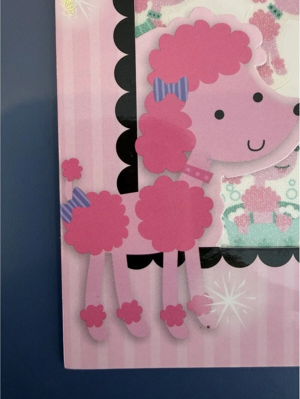 Rare Peaceable Kingdom Pink Poodle Stickers Sparkly Glitter 2 Packs New Sealed